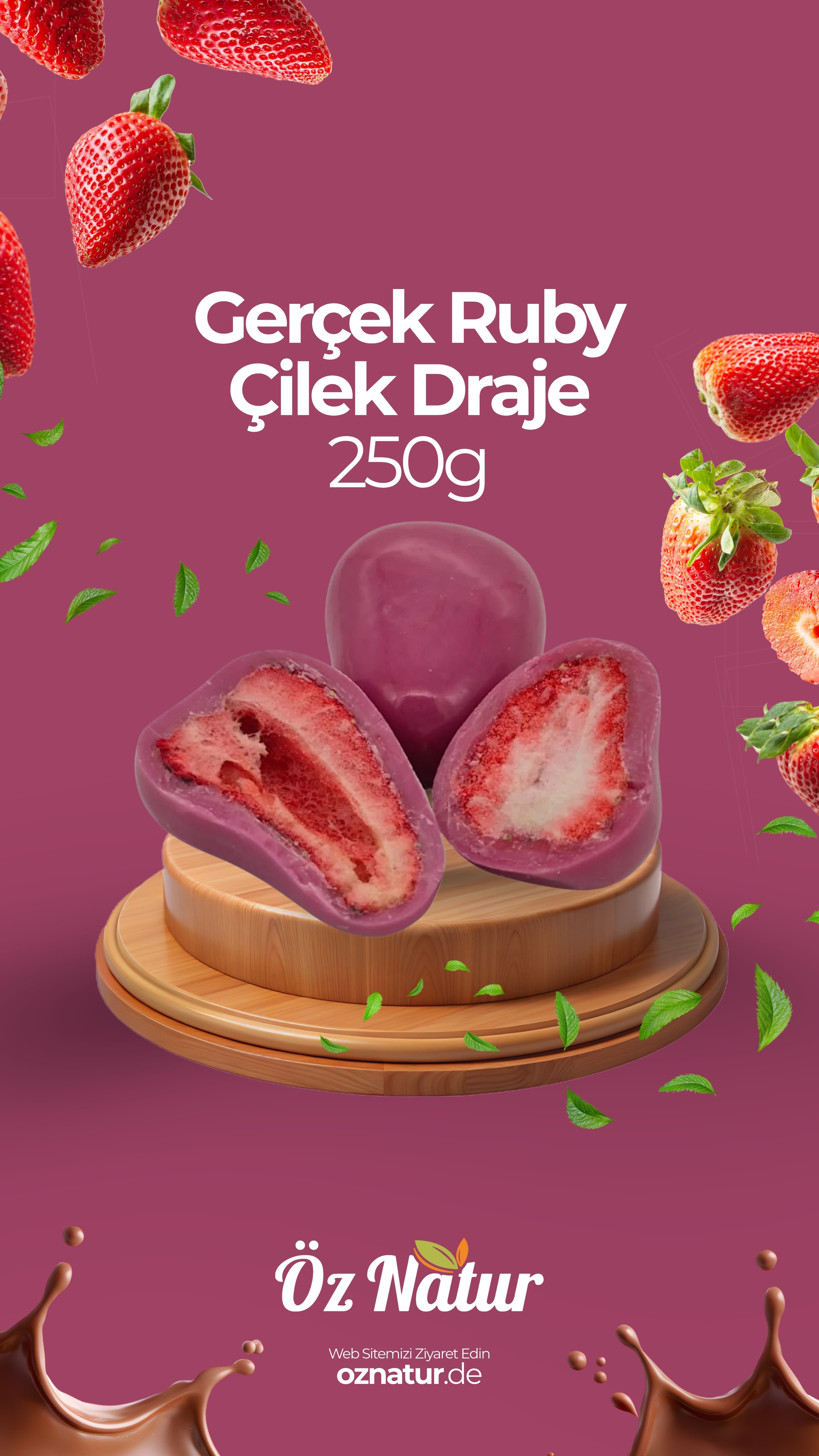 Gerçek Ruby Çilek Draje