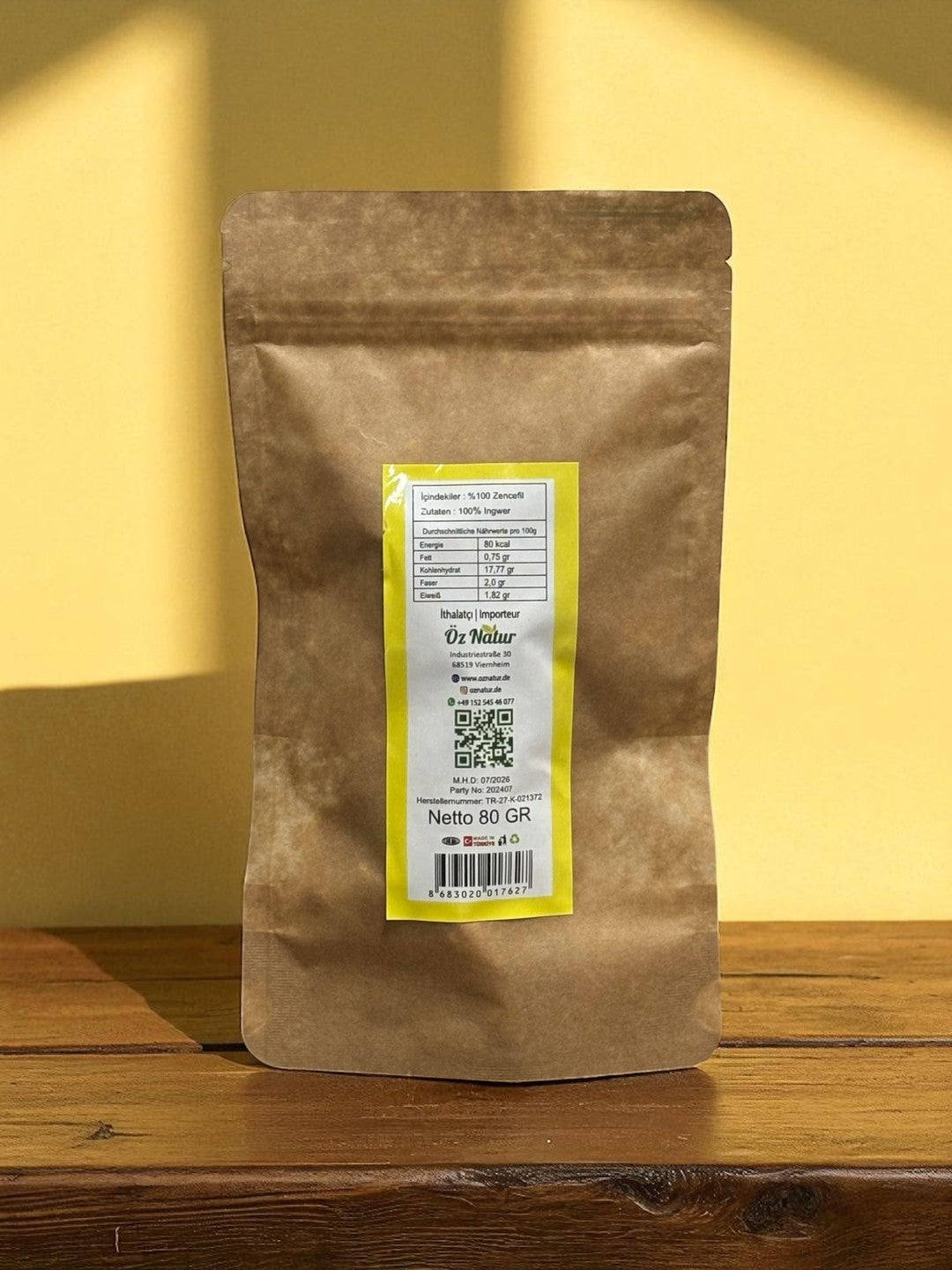 Mini Ingwerstücke Ganz (getrocknet) 80g