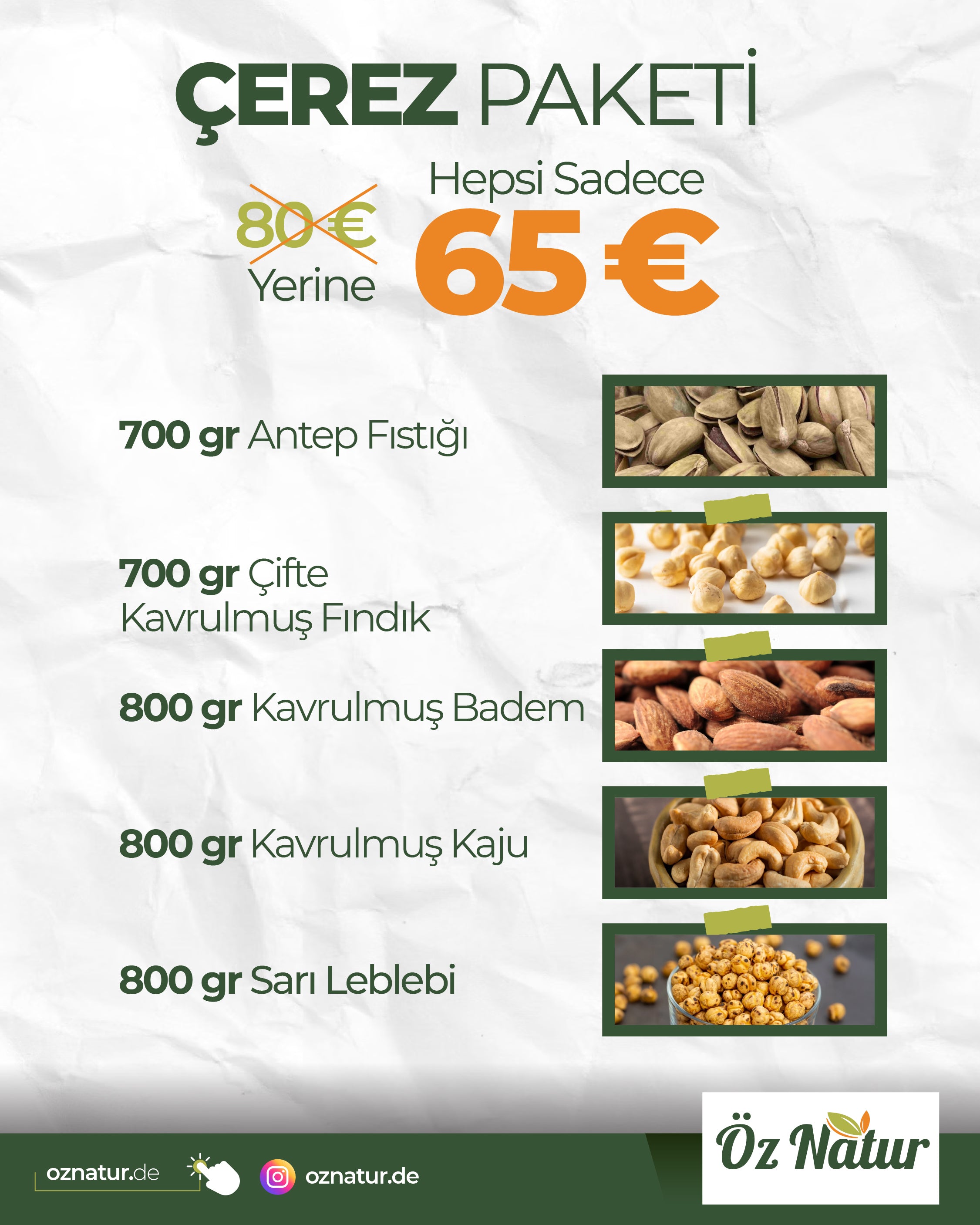 Frisches und Knuspriges Bundle (5 Produkt) mit Gelbe Kichererbsen (Çorum)