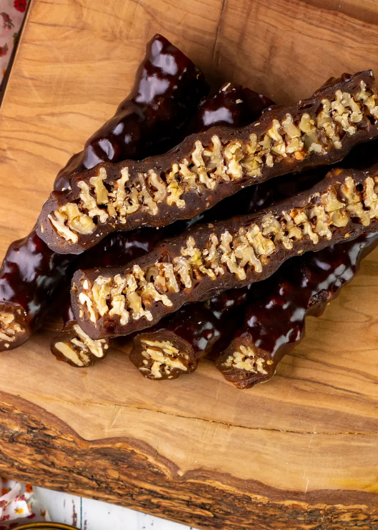 Turkish cevizli sucuk with Walnut and Grape Molasses