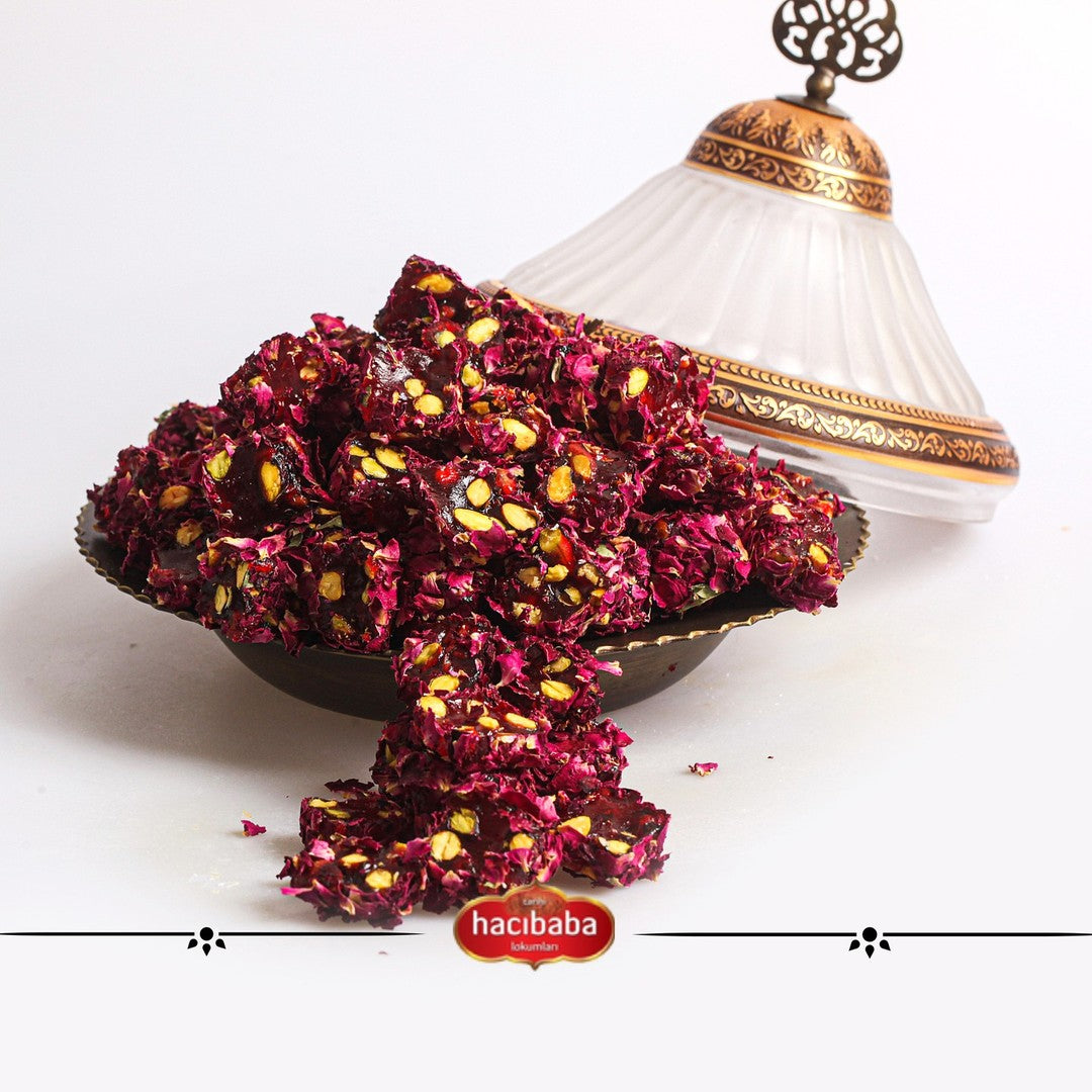 Turkish Delight Lokum mit Granatapfel, Pistazien & Rosenblättern 500g