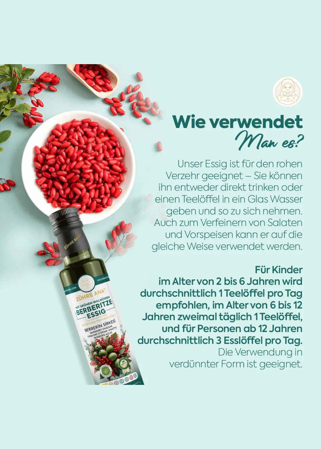 Zühre Ana Berberine-Essig mit grünen Walnüssen
