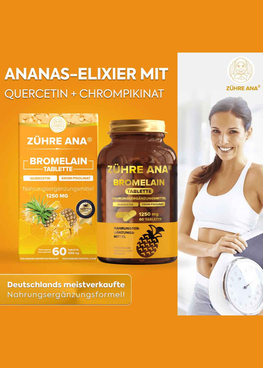 Zühre Ana Bromelain Kapseln 60 Kapseln mit Ananas-extrakt