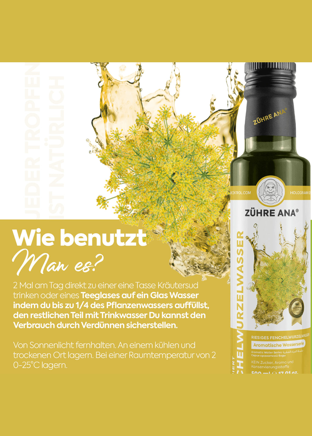 Zühre Ana Fenchelwurzelwasser 500ml