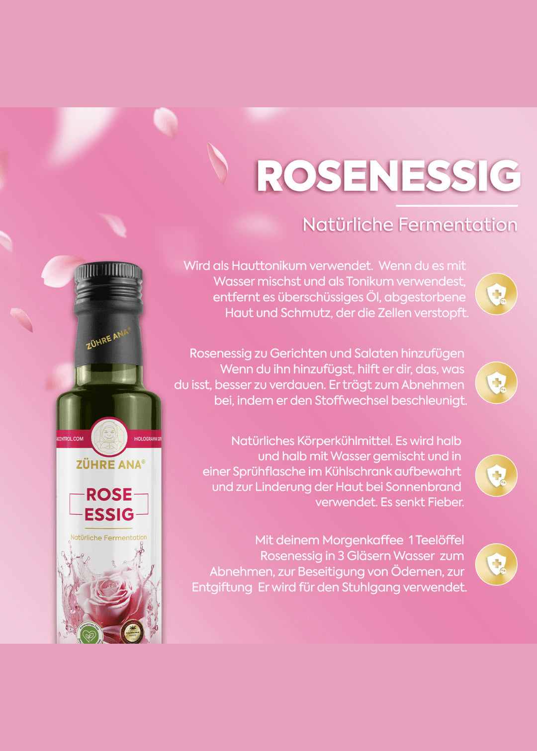 Zühre Ana Rosenessig (Gül Sirkesi) 500ml