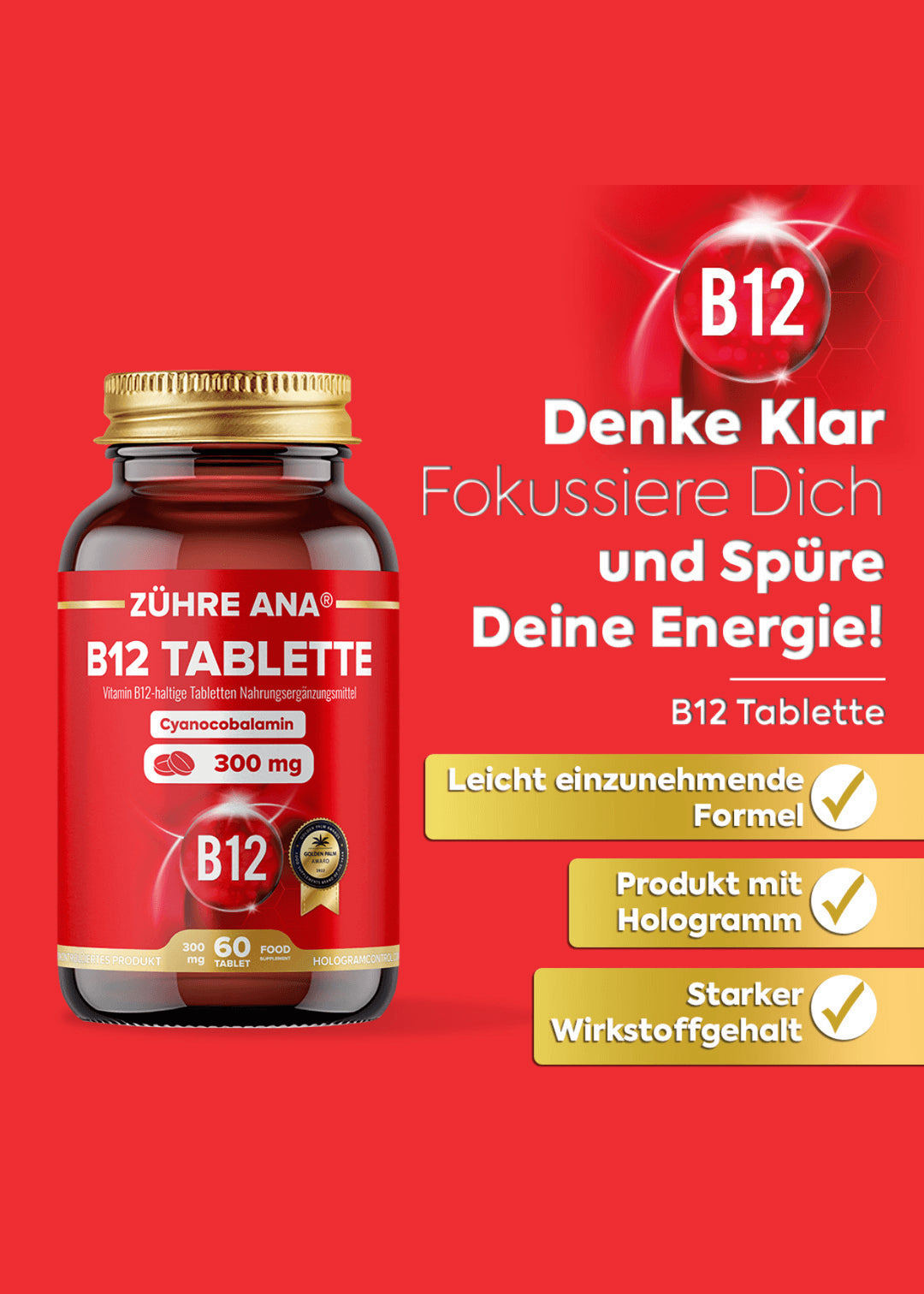 Zühre Ana Vitamin 300mg B12 (60 Tabletten)