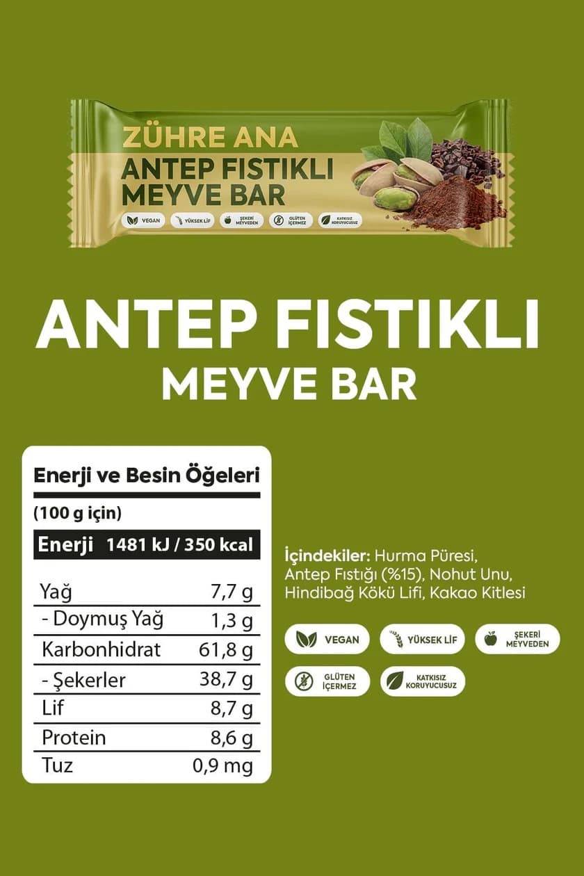 Zühre Ana Fruchtriegel mit Antep-Pistazien