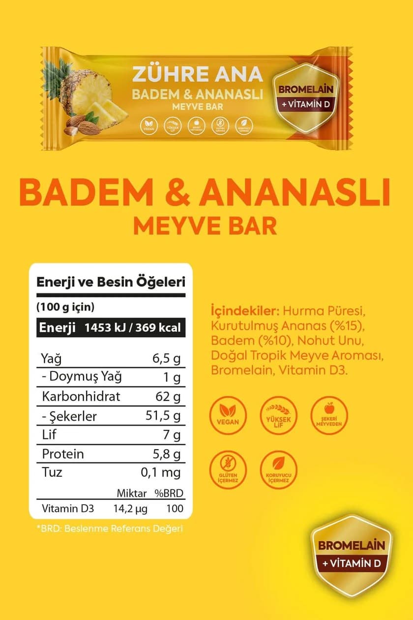 Zühre Ana Mandel- & Ananas-Fruchtriegel
