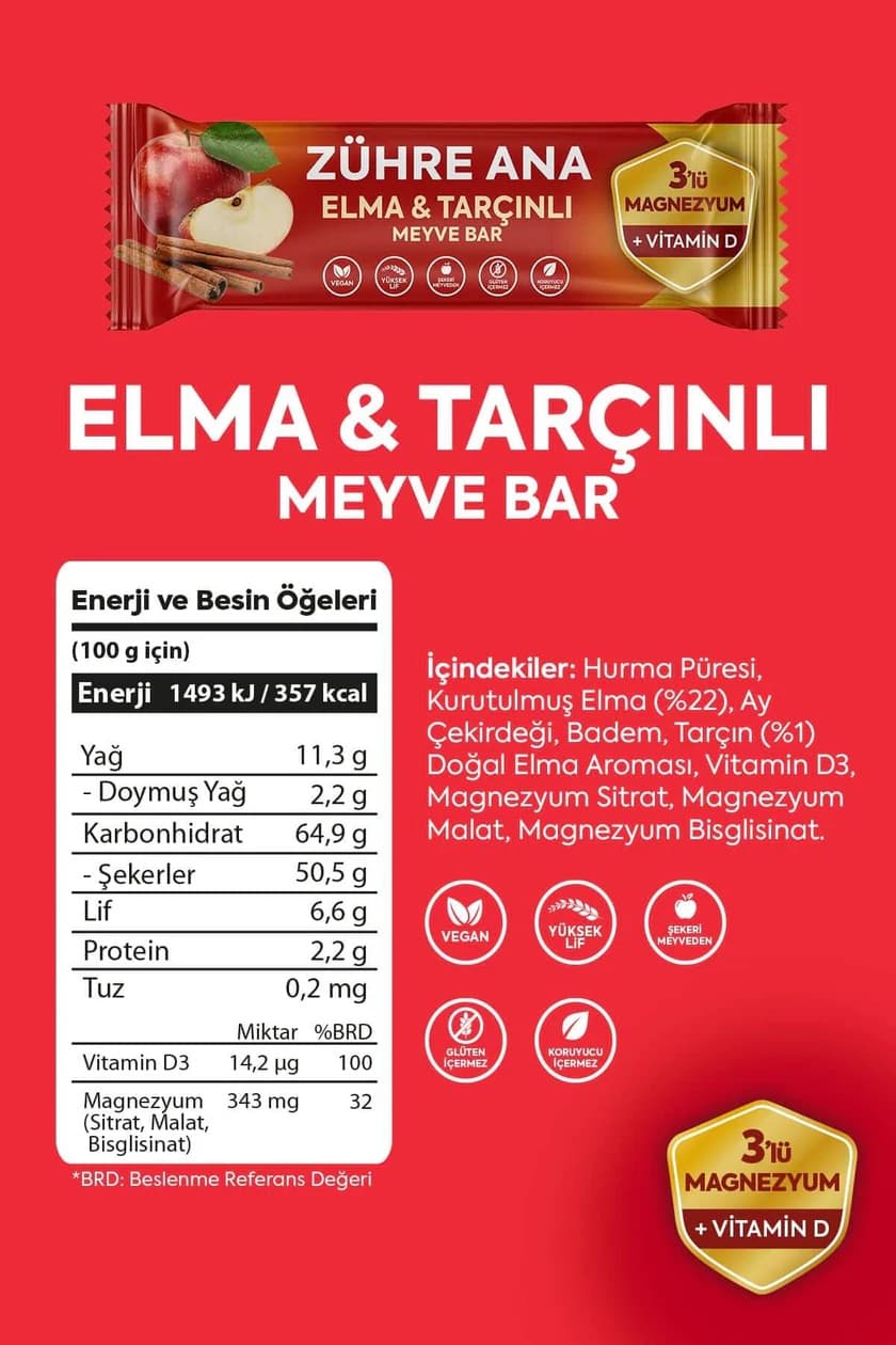 Zühre Ana Apfel- & Zimt-Fruchtriegel