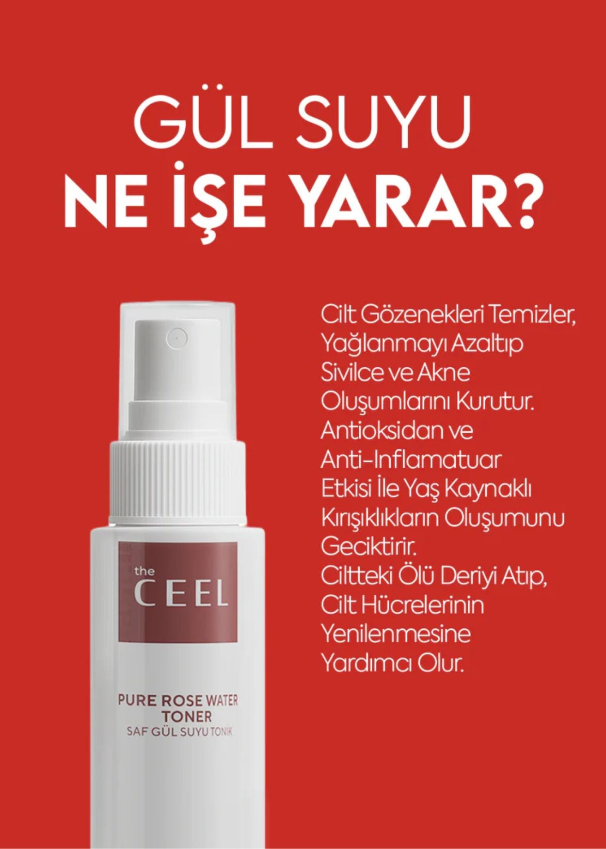 The Ceel Reines Rosenwasser Gesichtstonikum Spray