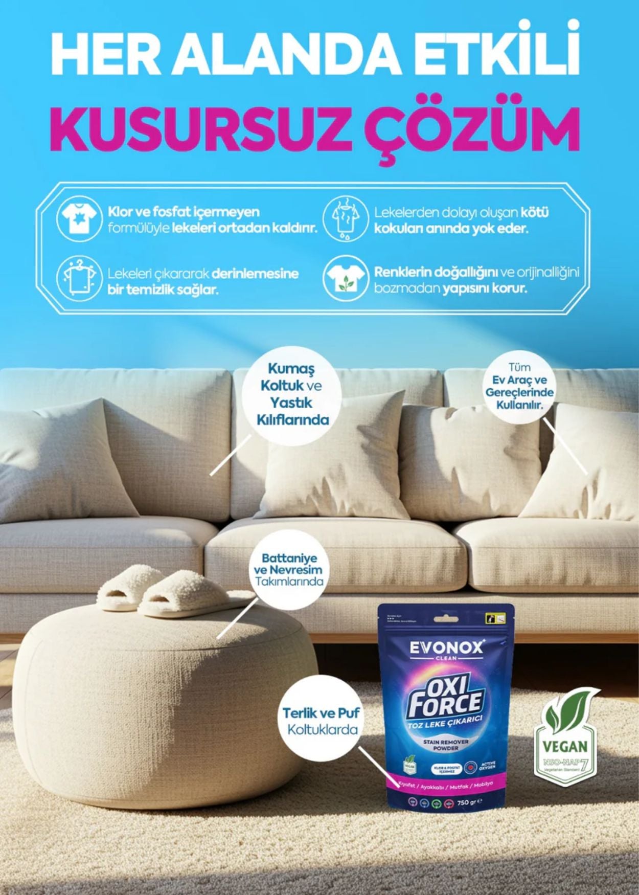 Evonox Oxi Force Toz Leke Çıkarıcı