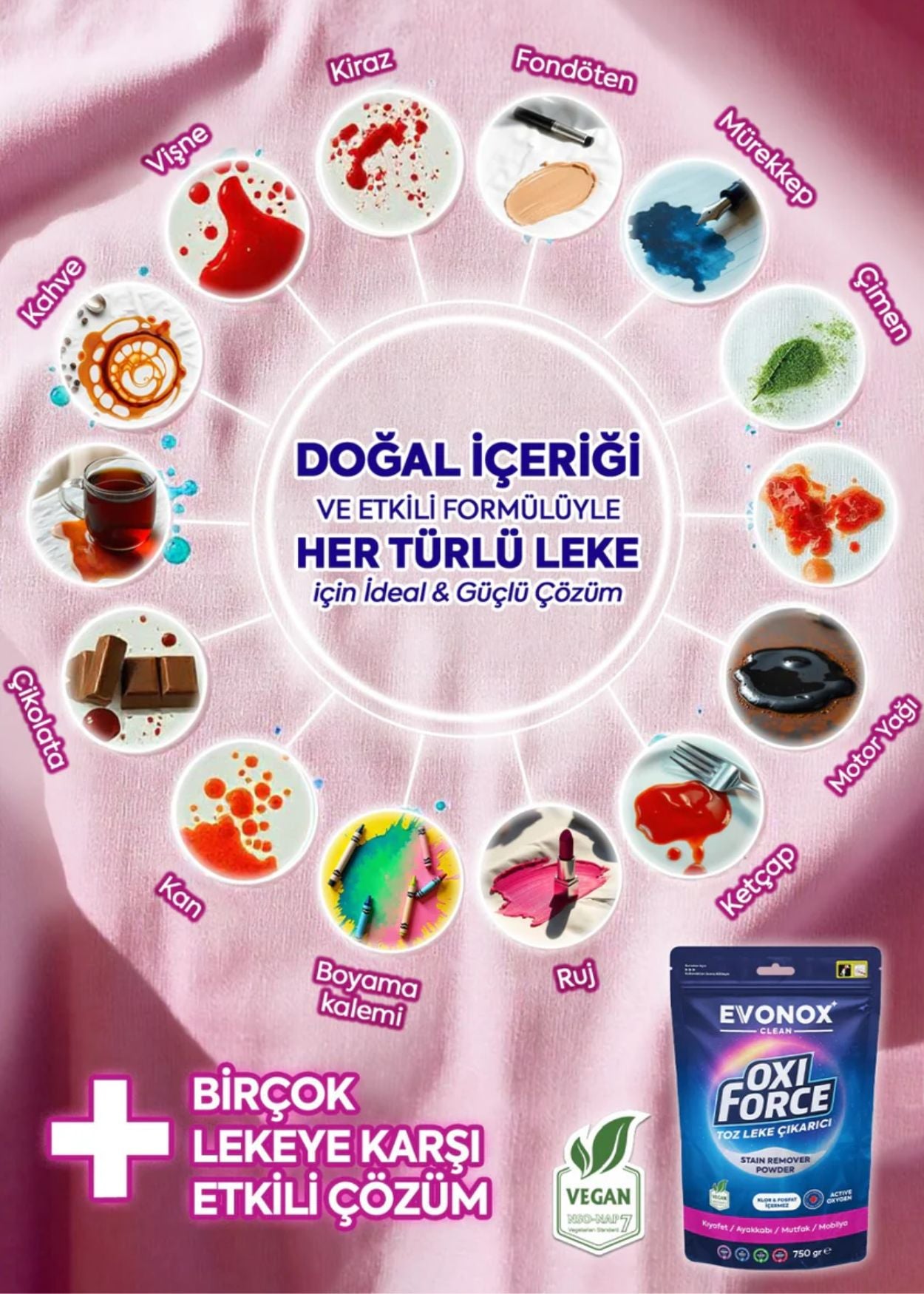 Evonox Oxi Force Toz Leke Çıkarıcı
