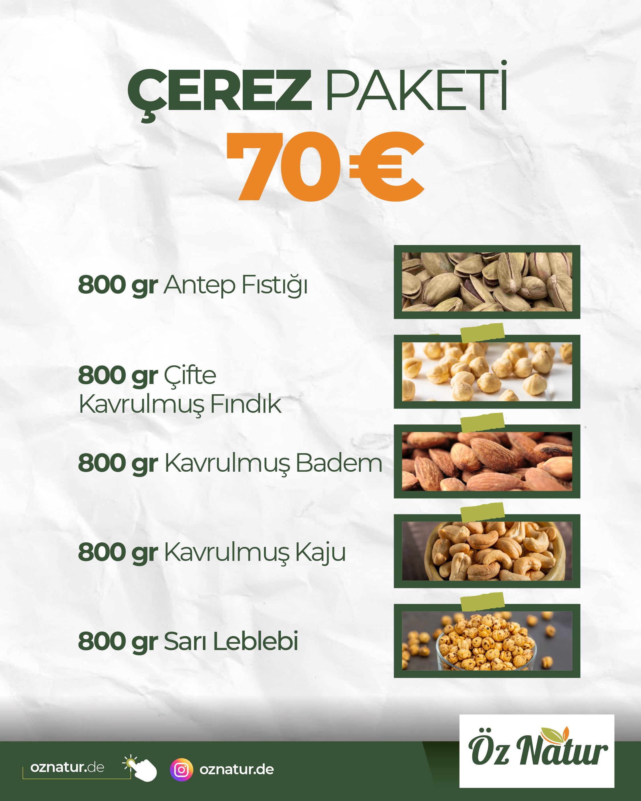 Frisches und Knuspriges Bundle (5 Produkt) mit Gelbe Kichererbsen (Çorum)