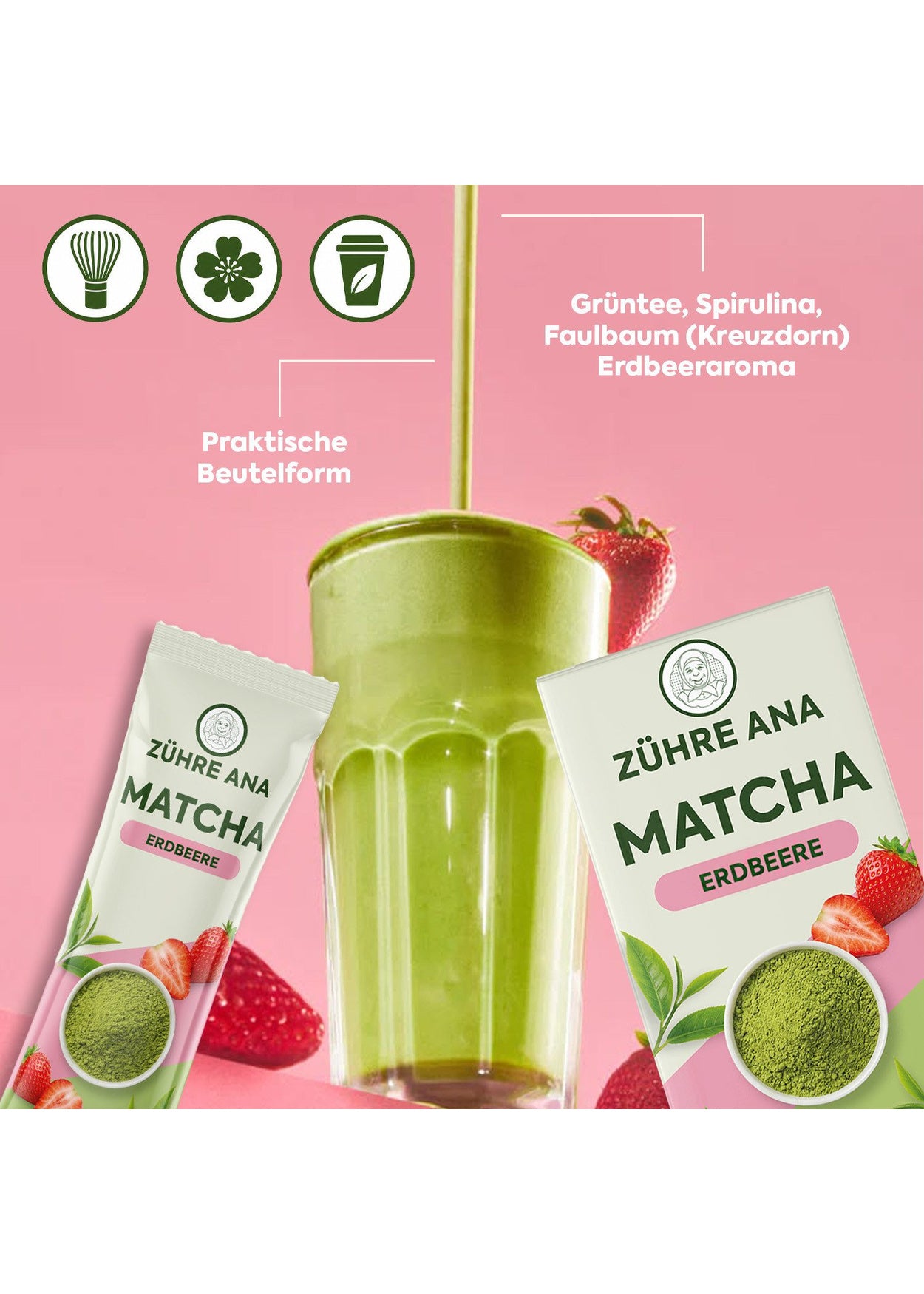 Zühre Ana Matcha Çilek Yeşil Çaylı Karışık Bitki Çayı ürün görseli 8
